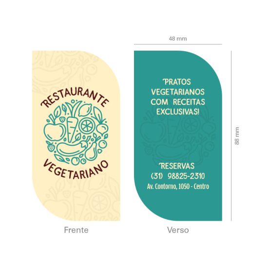 Cartão de Visita Restaurante Vegetariano e Vegano