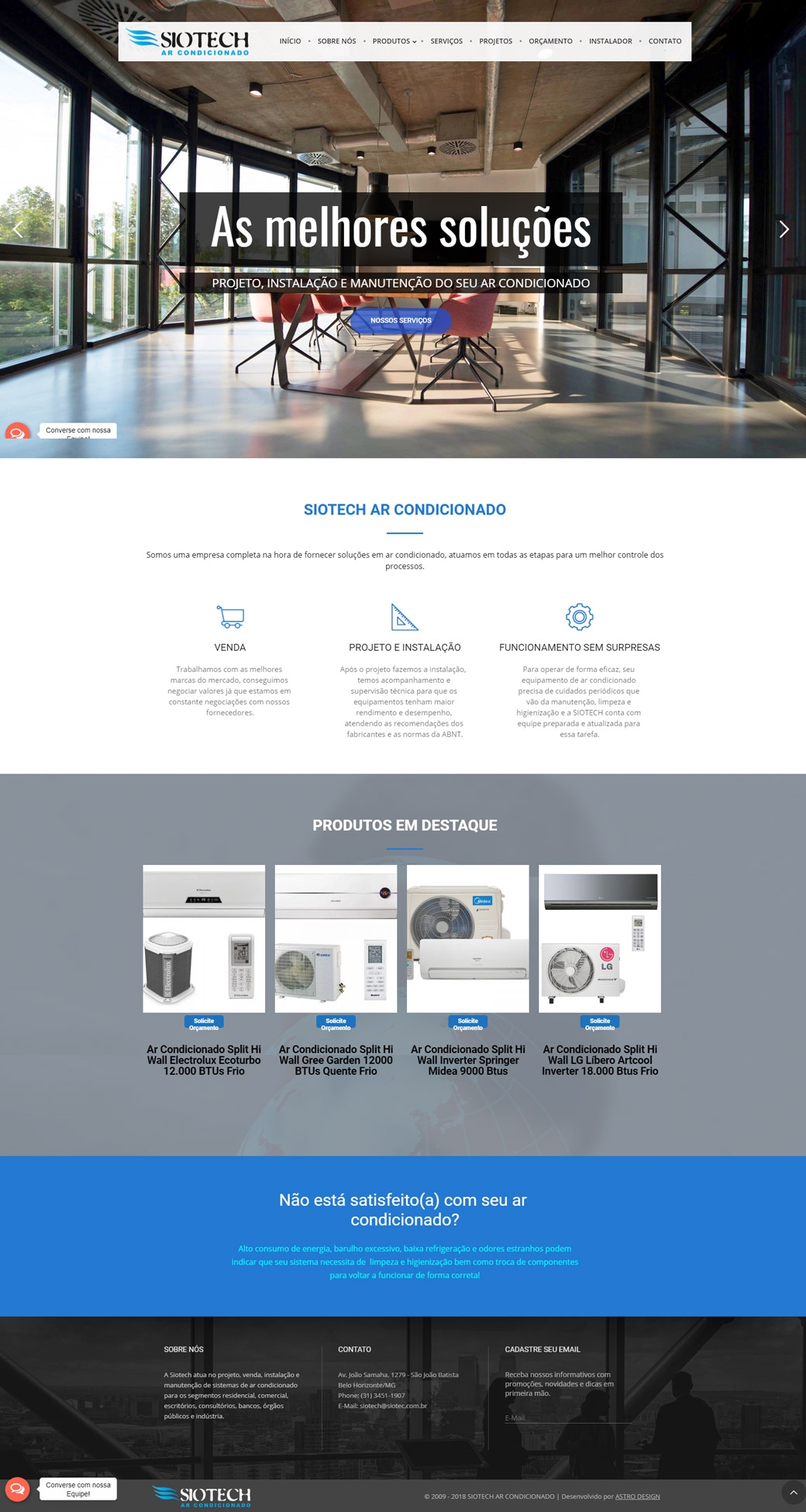 Website Siotech Engenharia de Ar Condicionado